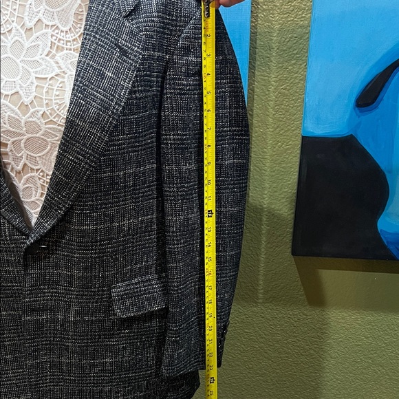 Adolfo Charcoal and White Patterned Blazer - Picture 6 of 7